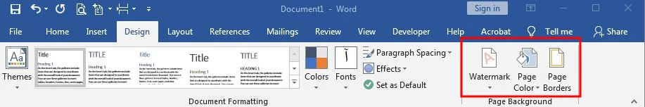 تب Design تنظیمات Page Border